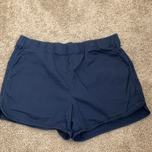 Navy blue shorts with elastic waist band